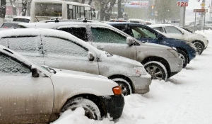 Снег в Барнауле, 25 октября 2016.