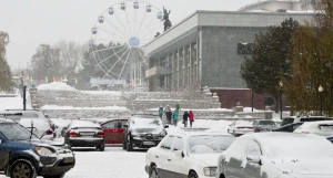 Снег в Барнауле, 25 октября 2016.