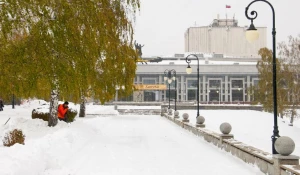 Снег в Барнауле, 25 октября 2016.