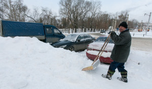 Уборка снега в Барнауле. 