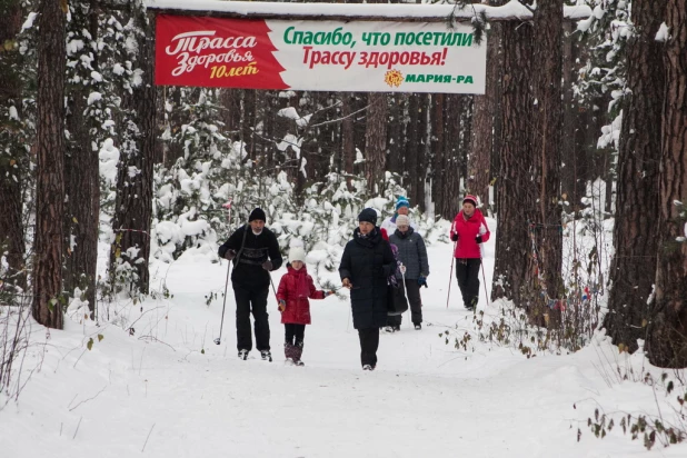 Барнаульские лыжники в октябре. 