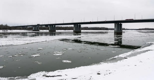 По Оби перед ледоставом идёт шуга.