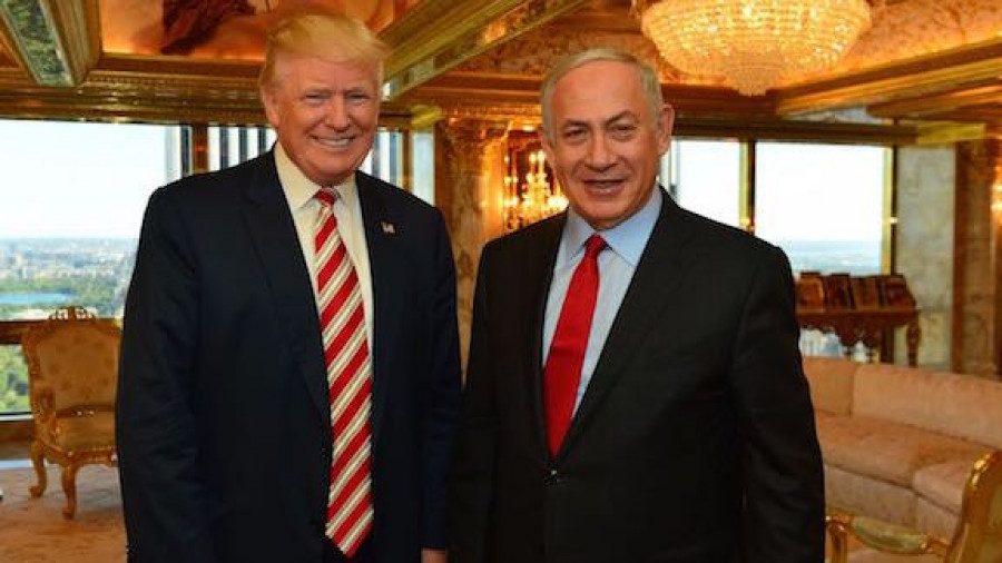 Дональд Трамп с премьером Израиля.