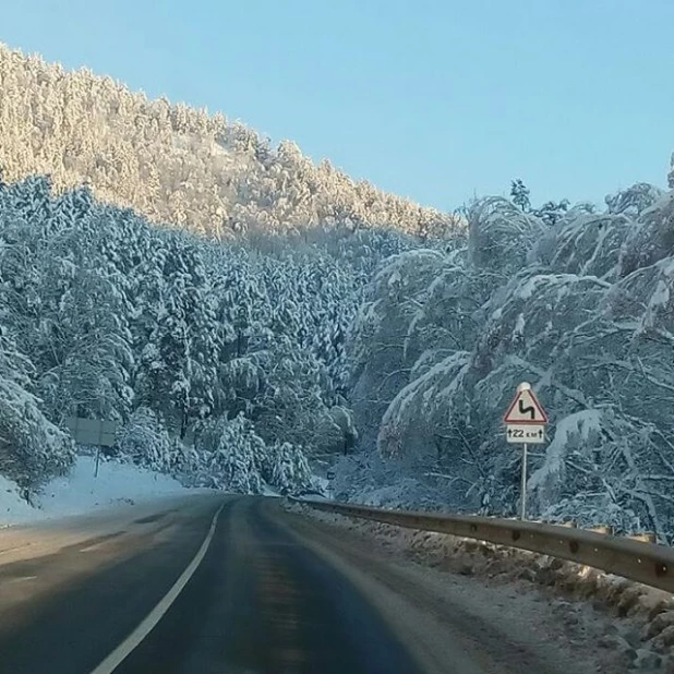 Заснеженный Алтай в ноябре.