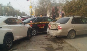 Массовое ДТП в центре Барнаула. 