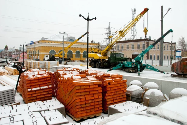 Реконструкция моста через Барнаулку на проспекте Ленина в Барнауле. 9 ноября 2016 года.