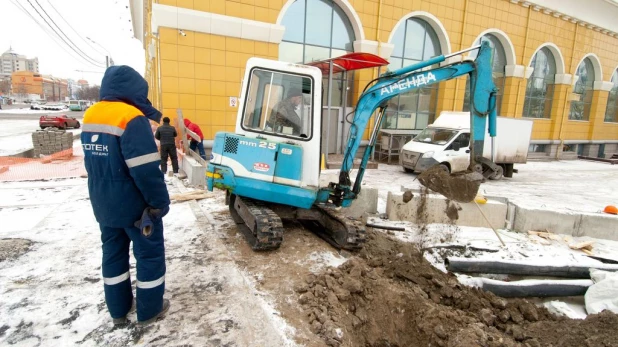 Реконструкция моста через Барнаулку на проспекте Ленина в Барнауле. 9 ноября 2016 года.