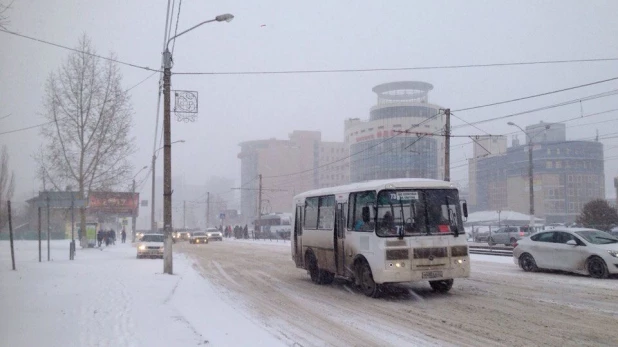 Метель в Барнауле.