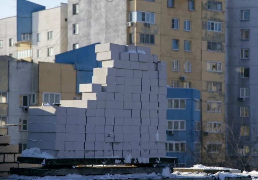 Строительство первого дома в микрорайоне "Димитровские горки".