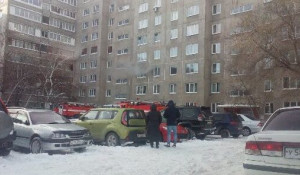 Пожар на улице Юрина в Барнауле.