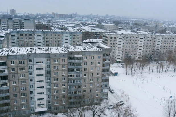 В Барнауле продолжают строить самое высокое общежитие. Декабрь 2016 года.