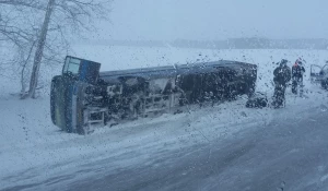 На М-52 рейсовый автобус попал в ДТП. 2 декабря 2016 года.