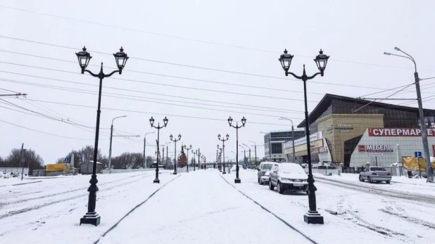 Обновленный мост через Барнаулку.