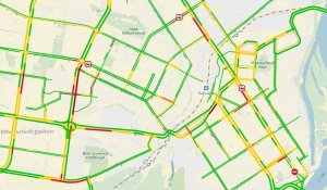 Пробки в Барнауле утром 13 декабря.