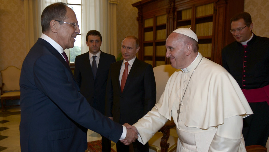 Встреча Владимира Путина с папой римским Франциском. 10 июня 2015 года.