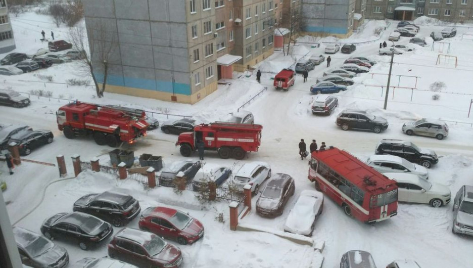 Пожар в центре Барнаула.