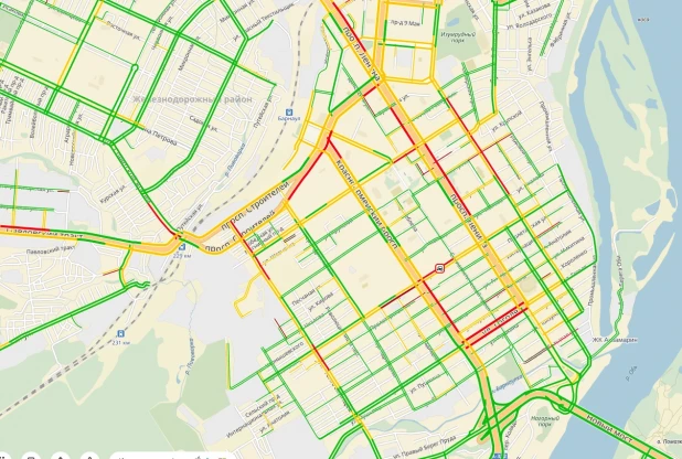 Пробки в Барнауле 29 декабря.