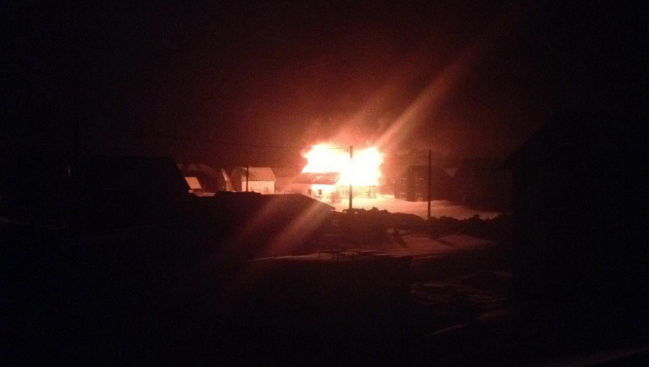 Пожар в поселке Центральном. 15 января 2017 года.