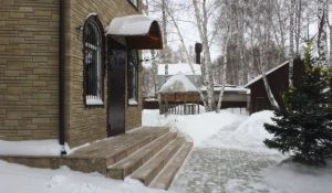 В пригородном поселке продают коттедж в березовой роще.