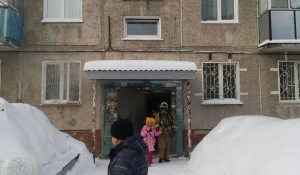 Пожар в доме по адресу ул. Попова, 44. Барнаул, 15 января 2017 года.