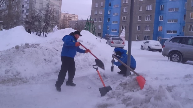 Активисты ЛДПР очищают Барнаул от снега.