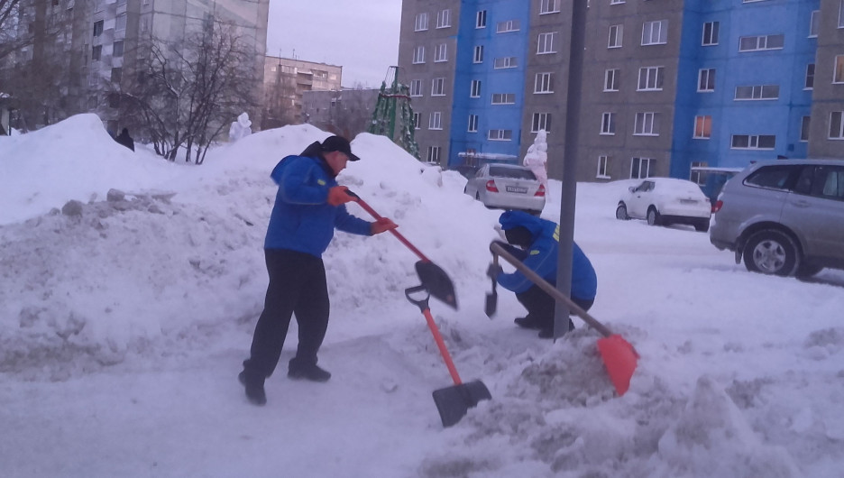 Активисты ЛДПР очищают Барнаул от снега.