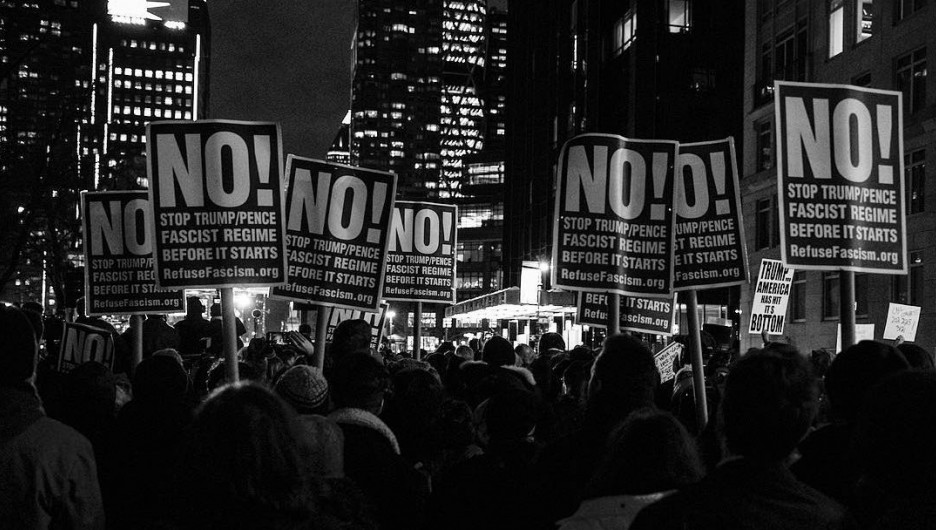 Митинг в Нью-Йорке против Трампа