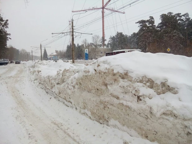 Сугробы в Барнауле и Новоалтайске.