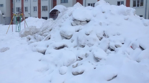 Сугробы в Барнауле и Новоалтайске.