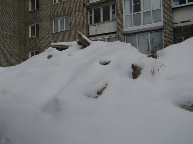 Сугробы в Барнауле и Новоалтайске.