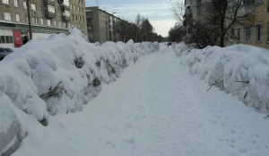 Сугробы в Барнауле и Новоалтайске.