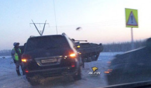 Авария с участием  БМП в Новосибирской области. 31 января 2017 года.