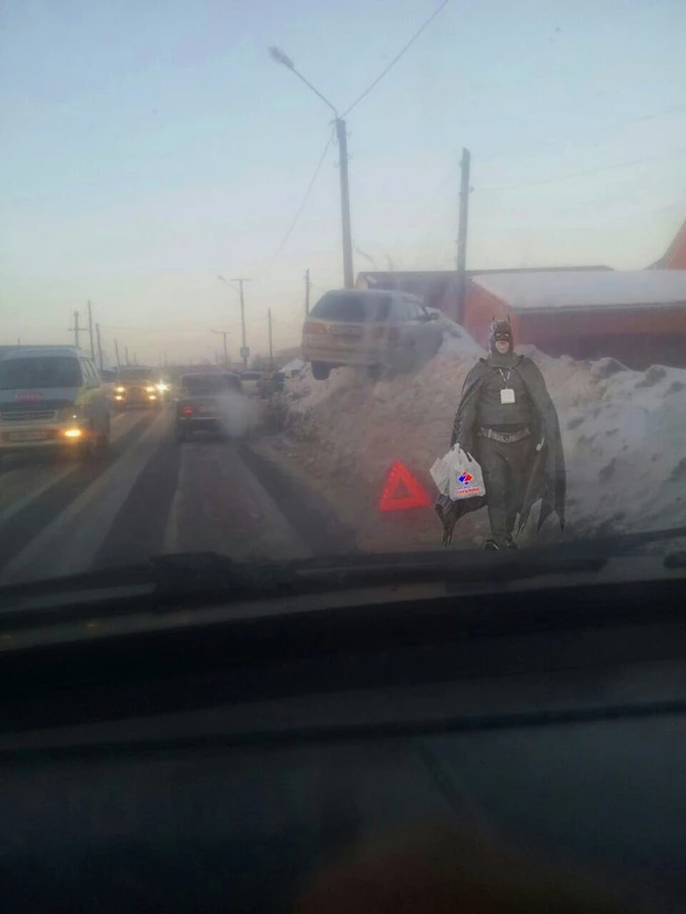 В Бийске иномарка взлетела на сугроб. 31 января 2017 года.