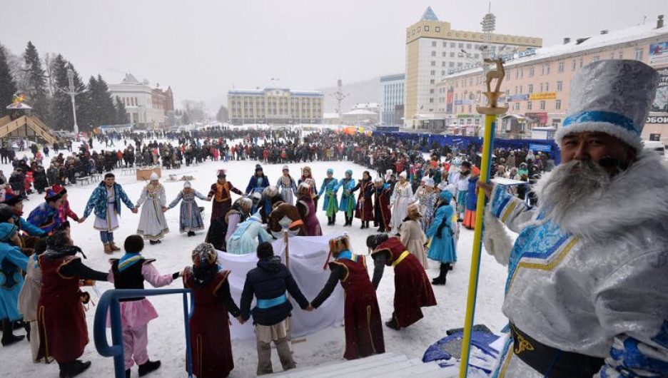 Празднование Чага-Байрама в Горно-Алтайске. 4 февраля 2017 года.