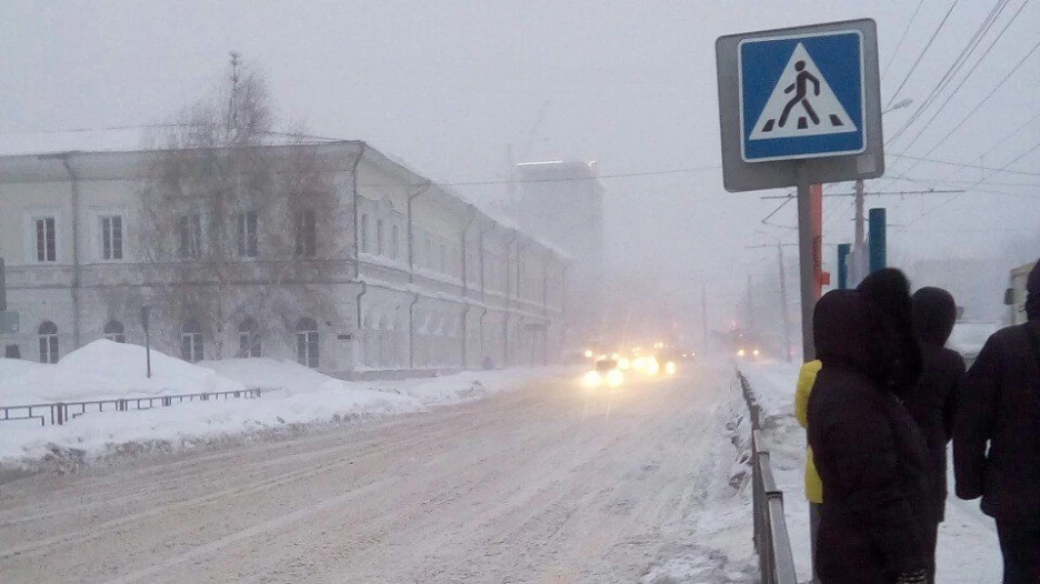 Метель в Барнауле.