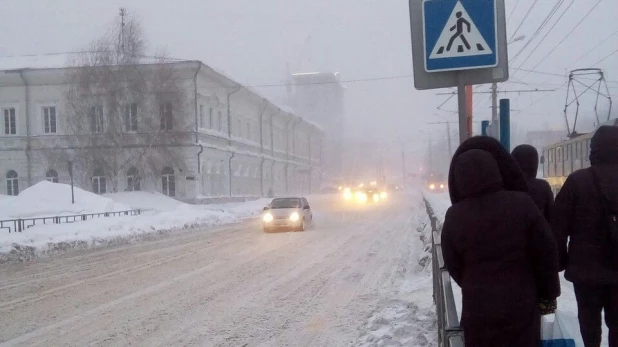 Метель в Барнауле.