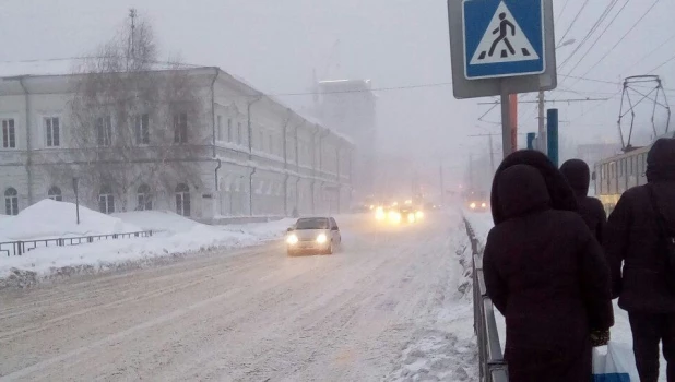 Метель в Барнауле.