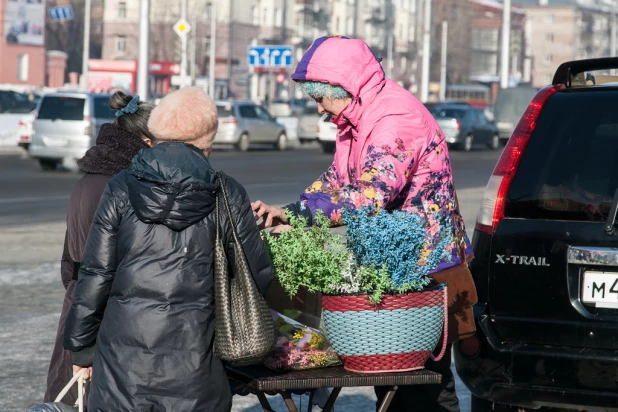 Цветы в Барнауле. 7 марта 2017 года.