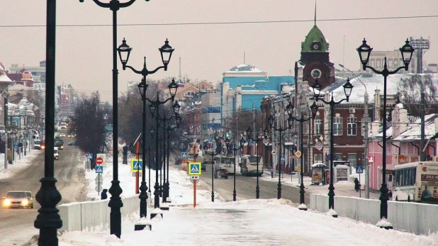 Проспект Ленина в Барнауле. Мост. Туристический кластер.