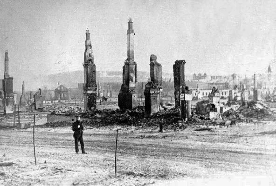 Барнаул после пожара 1917 года.