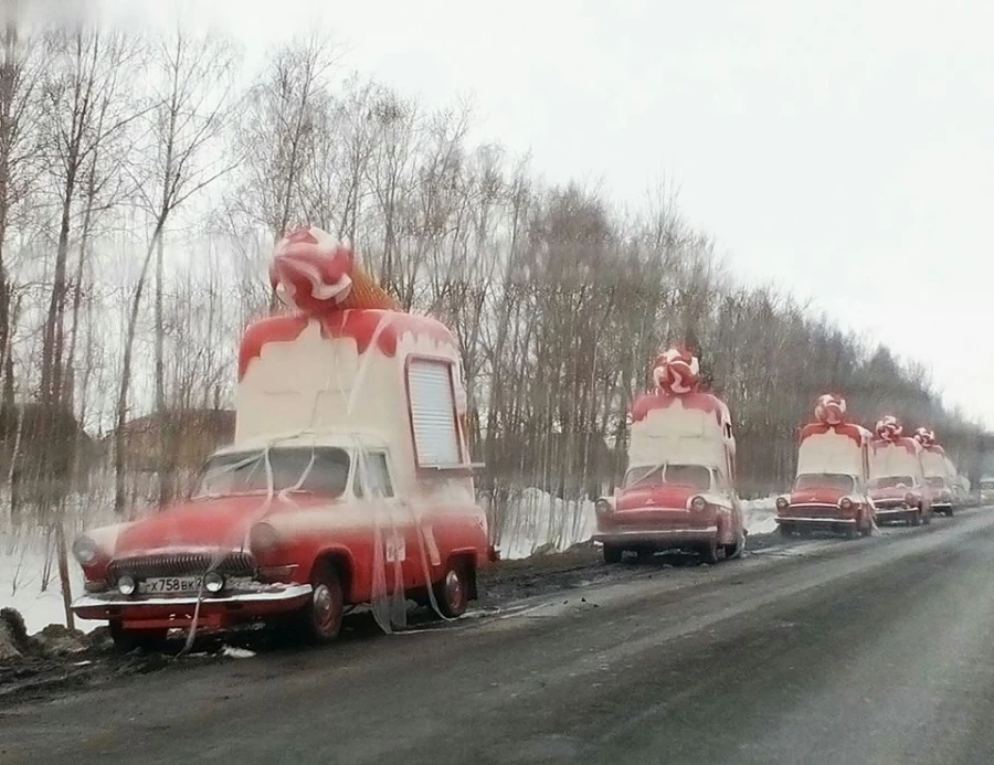 Автомобили-&quot;мороженые&quot; под Барнаулом. Фото: Мария Чугунова