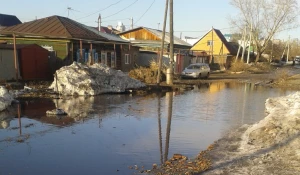 Озеро на улице Пролетарской. Барнаул, 31 марта 2017 года.