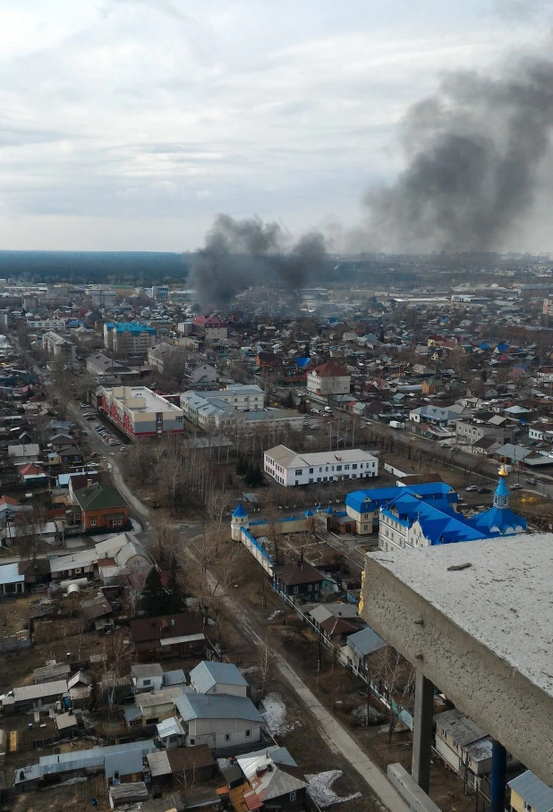 Пожар в Барнауле.