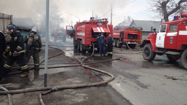 Пожар в Барнауле.