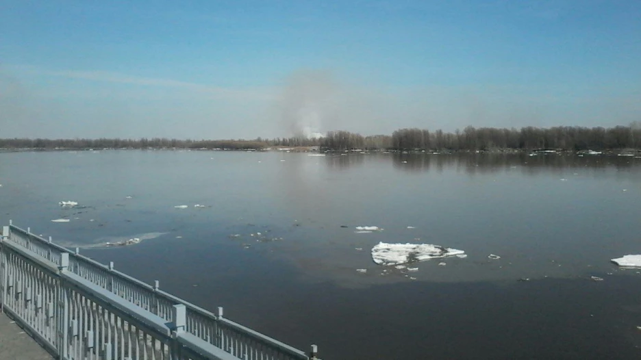 Пожар на правом берегу Оби.