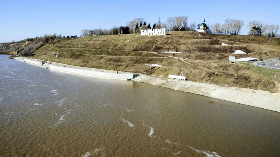 Строительство набережной в Барнауле. Апрель 2017.
