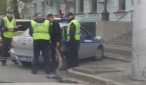 Задержание виновника ДТП, водителя BMW X5.