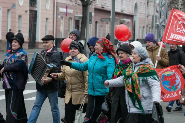 Первомайская демонстрация в Барнауле, 2017.