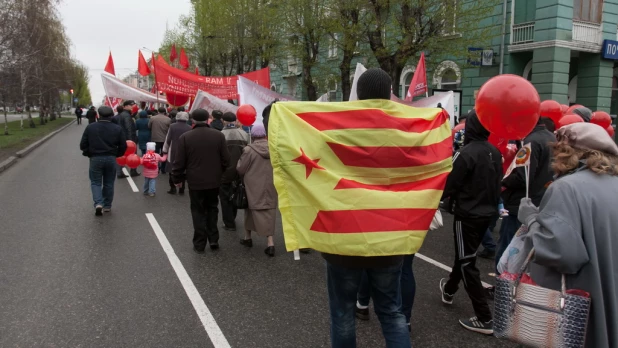 Первомайская демонстрация в Барнауле, 2017.