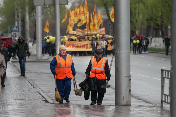 Первомайская демонстрация в Барнауле, 2017.